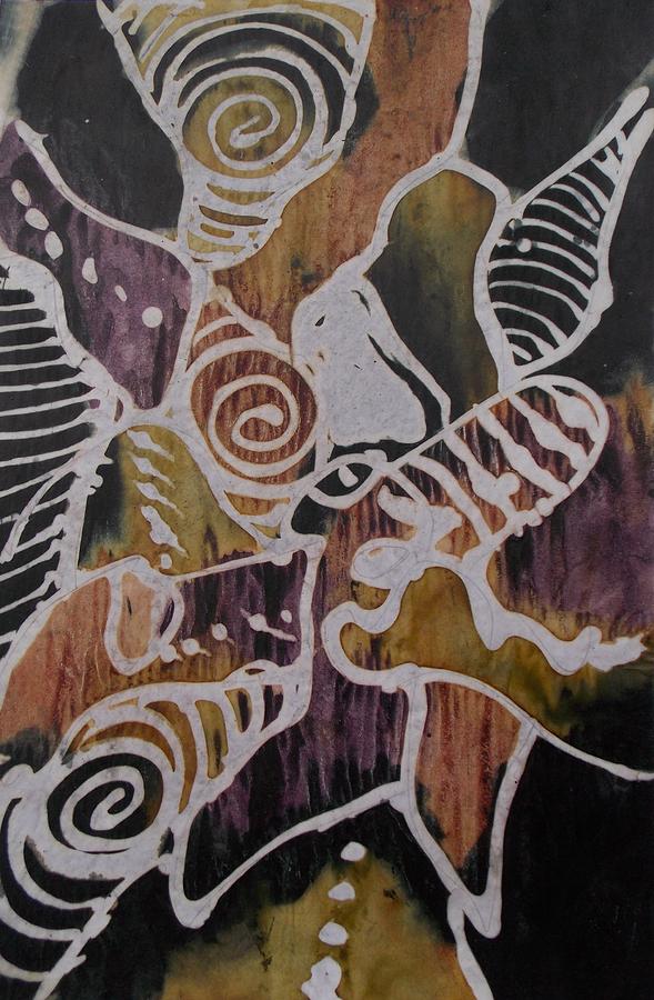 Wax Mixed Media - AFRICAN BATIK DESIGN Abstract Wax design pattern on cloth. by Okunade Olubayo