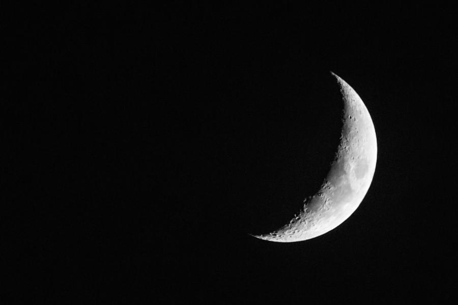 Waxing Crescent Moon Photograph by Allan Morrison