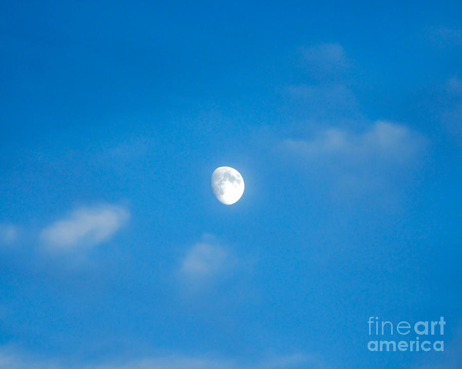 Waxing Daytime Moon Photograph by Kristen Fox