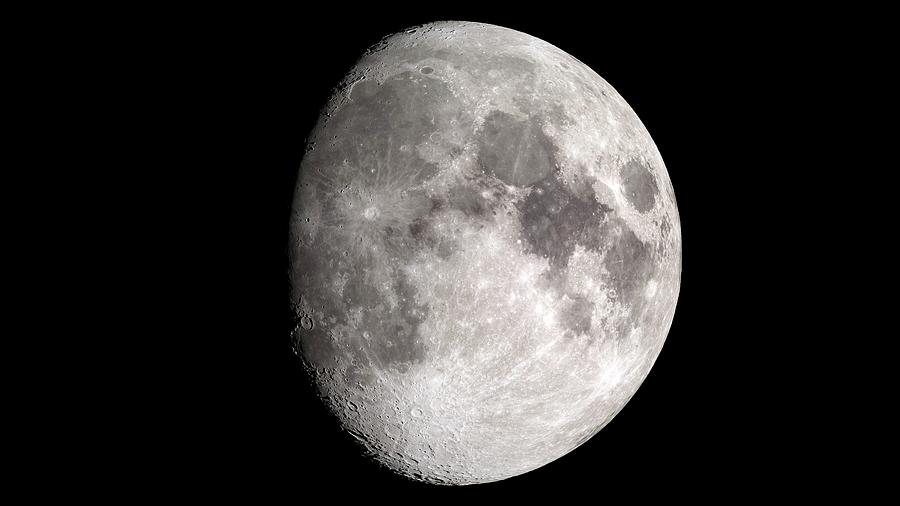 Waxing Gibbous Moon Photograph by Nasas Scientific Visualization Studio/science Photo Library