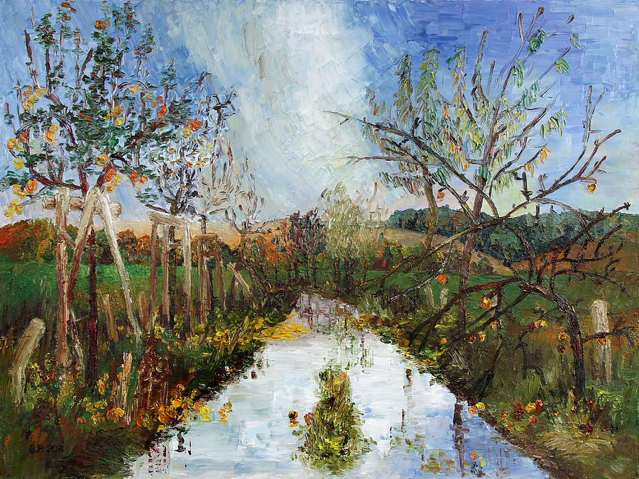 Way Near Beselin After The Rain Painting by Barbara Pommerenke