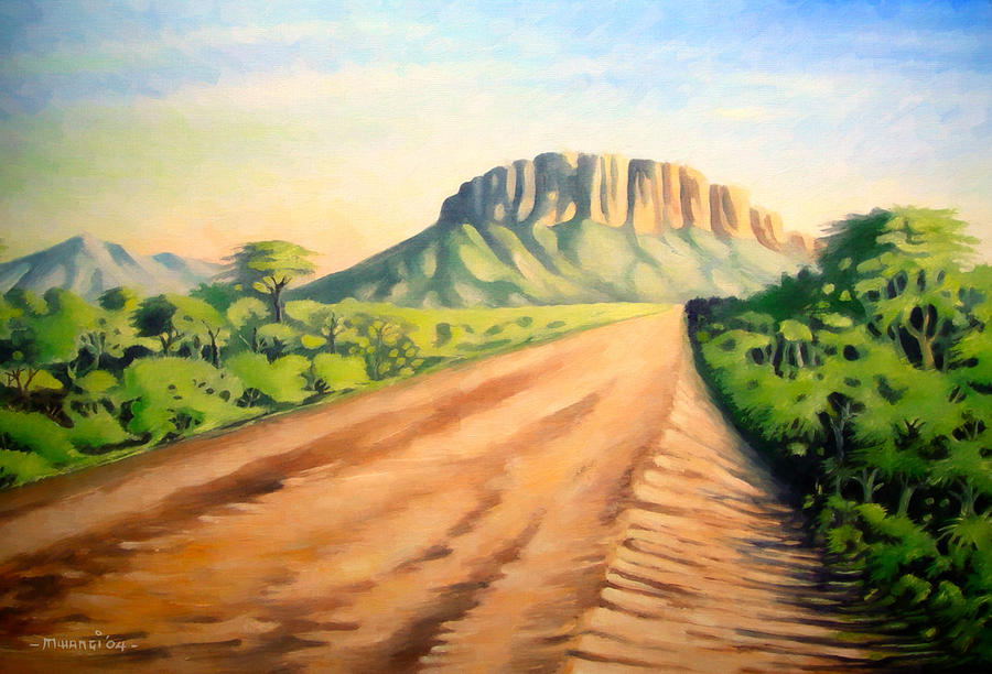 Way to Maralal Painting by Anthony Mwangi