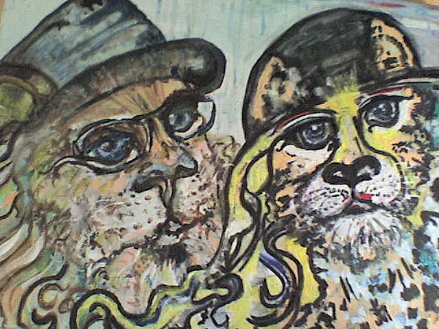 Hat Painting - Wayne and Elle by Greta Redzko