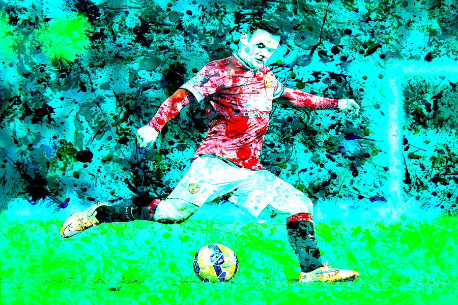 Wayne Rooney Splats Digital Art by Brian Reaves