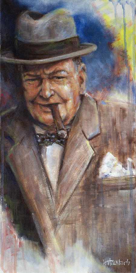 Portrait Painting - Churchill by Josh Hertzenberg