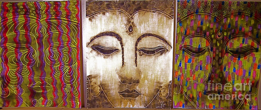 Buddha Mixed Media - We Are All One by Aixa Rios