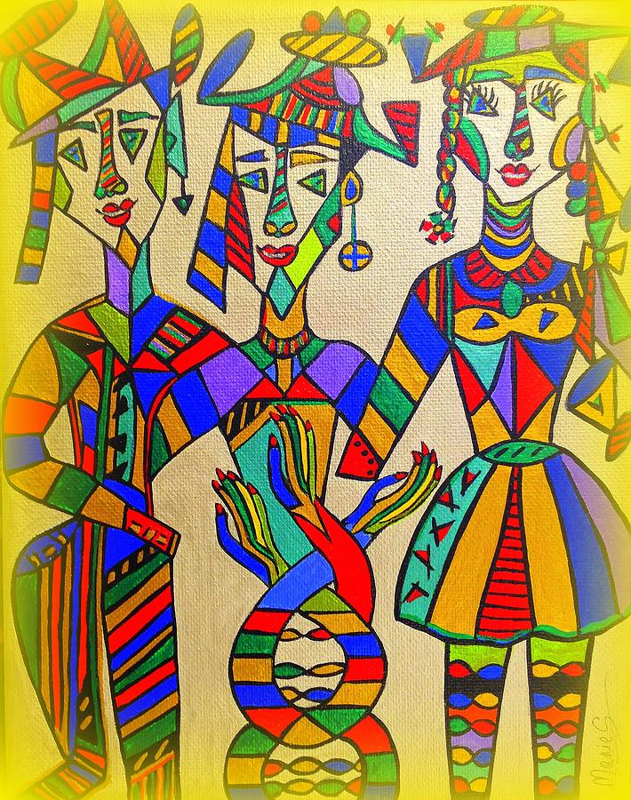 Friendship Painting - We Are The People by Marie Schwarzer