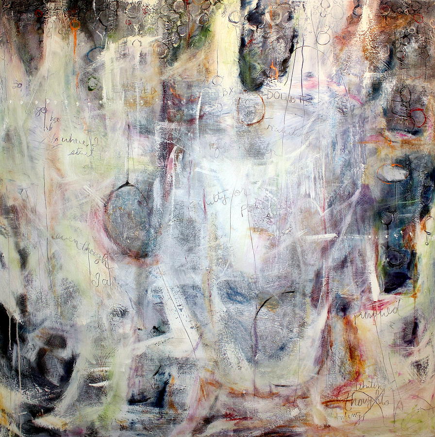 Abstract Painting - We Build Our Own Cages 3 Doubt by Mary C Farrenkopf