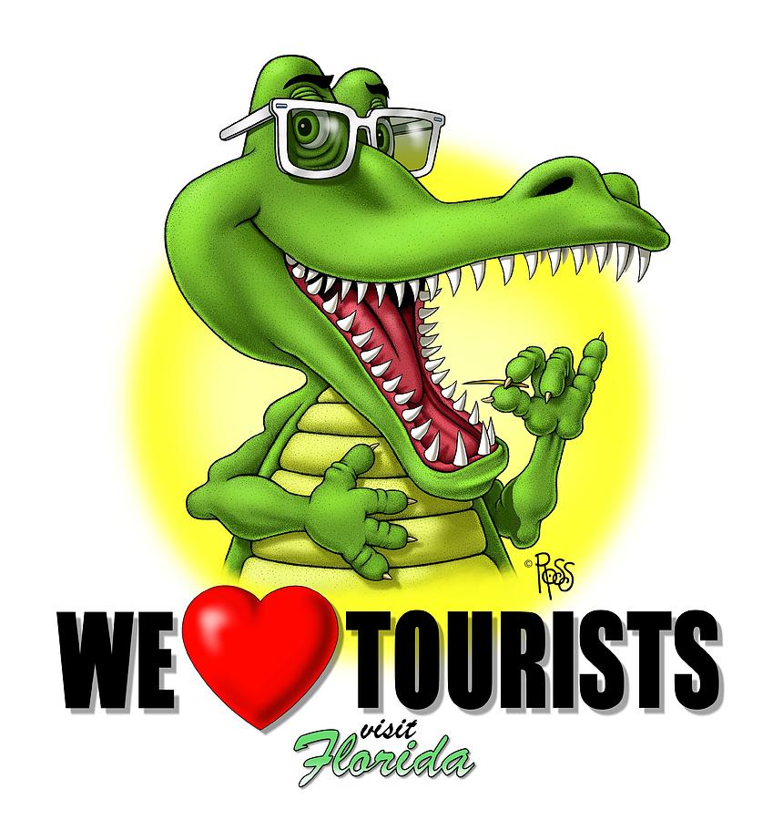 We Love Tourists Gator Digital Art by Scott Ross