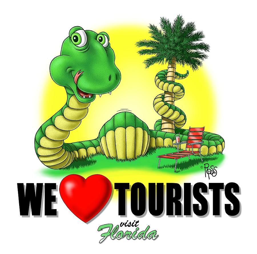 We Love Tourists Snake Digital Art by Scott Ross