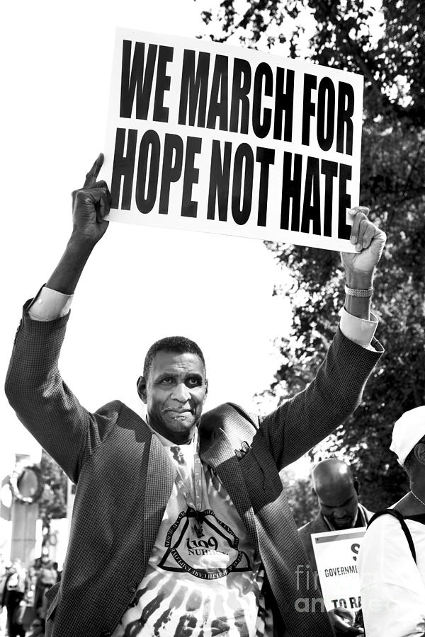 We March For Hope Not Hate Photograph by Diane Diederich