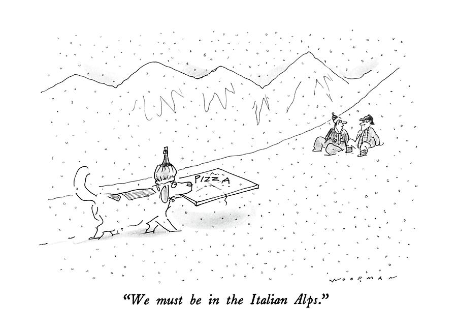 We Must Be In The Italian Alps Drawing by Bill Woodman