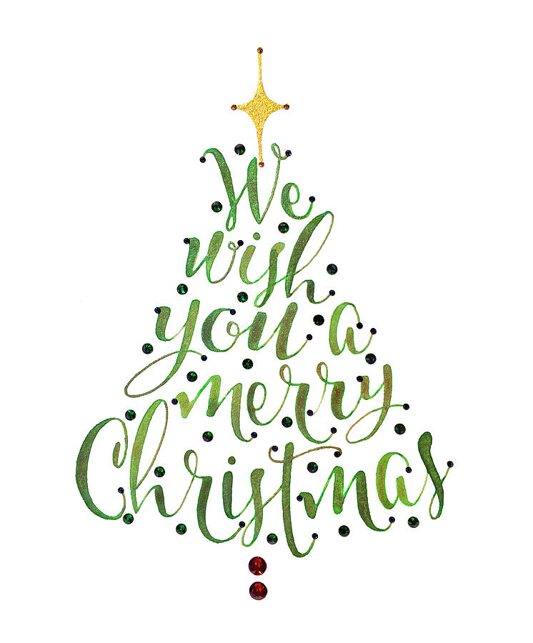 We Wish You A Merry Christmas Tree by Laura Bell