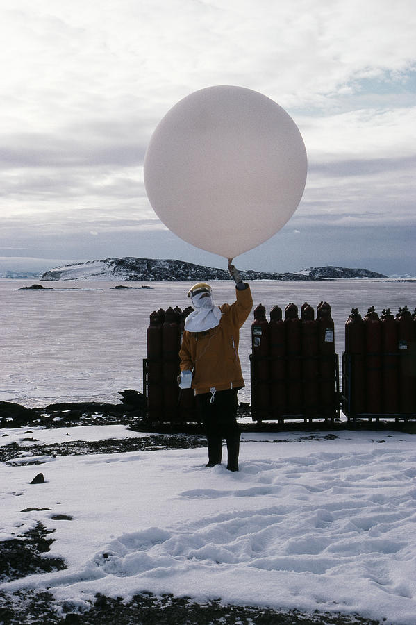 Antarctic Photograph - Weather Balloon Release, Antarctica by A.b. Joyce