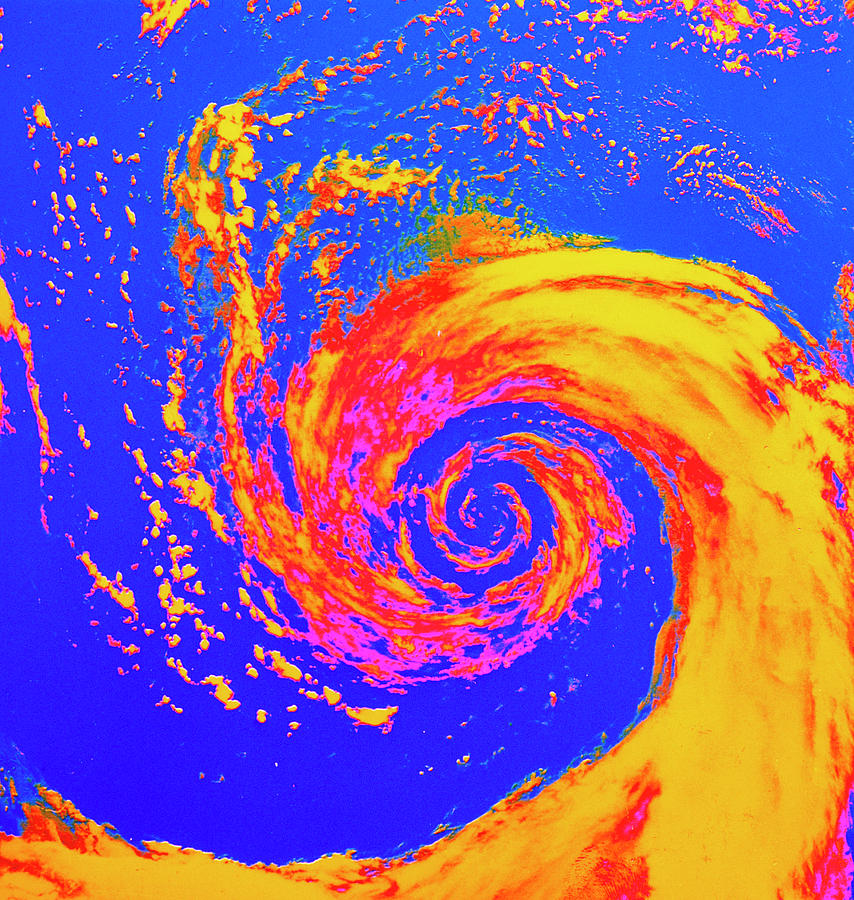 Weather Satellite Photo Of Storm In Bering Sea Photograph by Noaa/science Photo Library