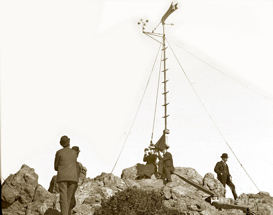Mt. Tamalpais Photograph - Weather station Mount Tamalpais Marin County California circa 1902 by Monterey County Historical Society