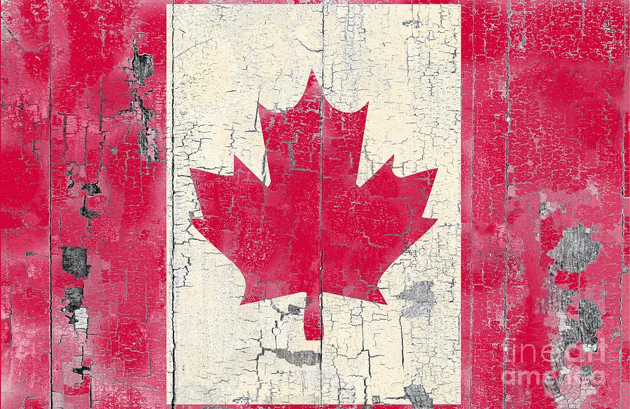 Canadian Flag Digital Art - Weather worn Canadian Flag by Sharon Marcella Marston