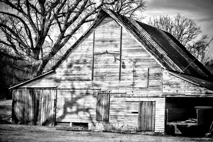 Weathered Barn Black And White - photography #1 Photograph by Ann Powell