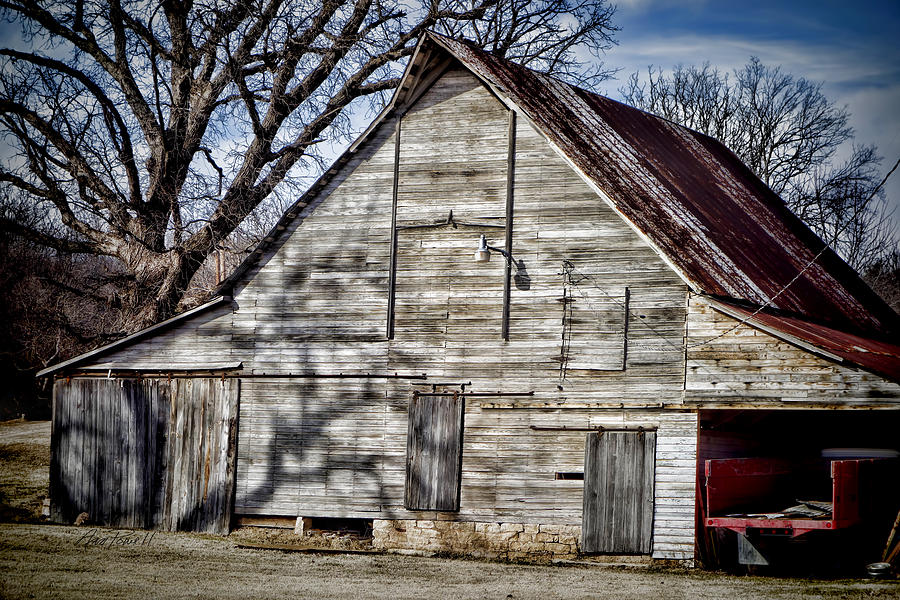Weathered Barn - photography Photograph by Ann Powell