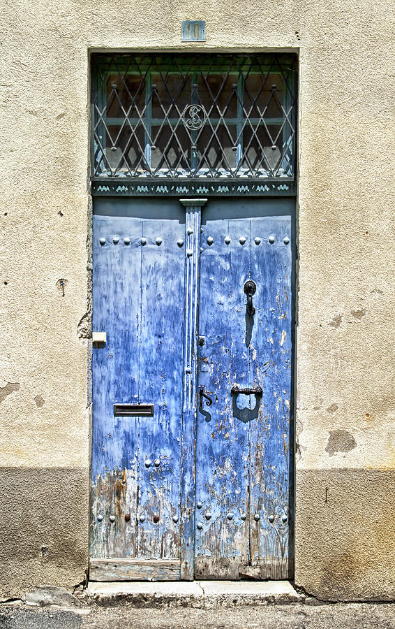 Weathered Blue Number 10 Door Photograph by Georgia Clare
