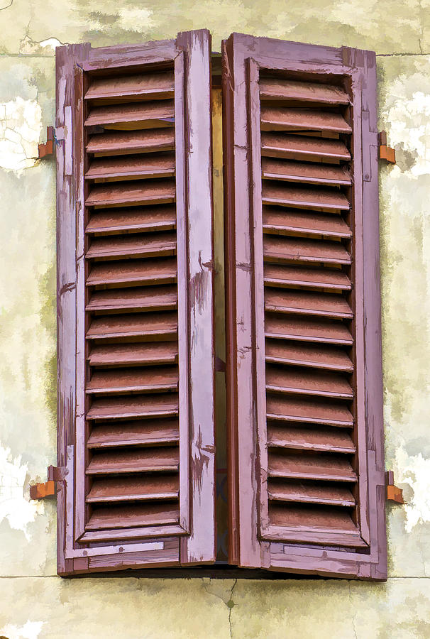 Weathered Brown Wood Shutters of Tuscany Photograph by David Letts