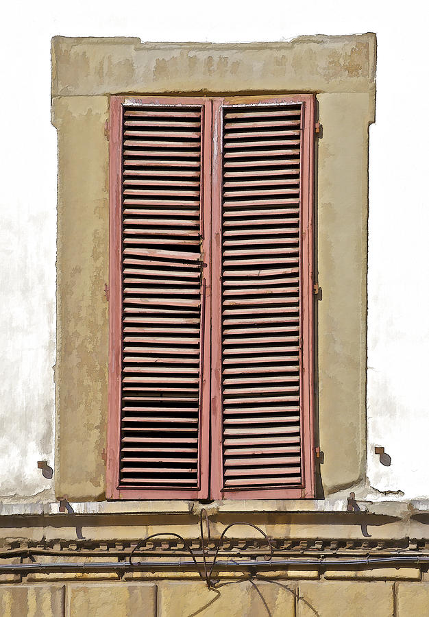 Weathered Brown Wood Window Shutters of Tuscany Photograph by David Letts