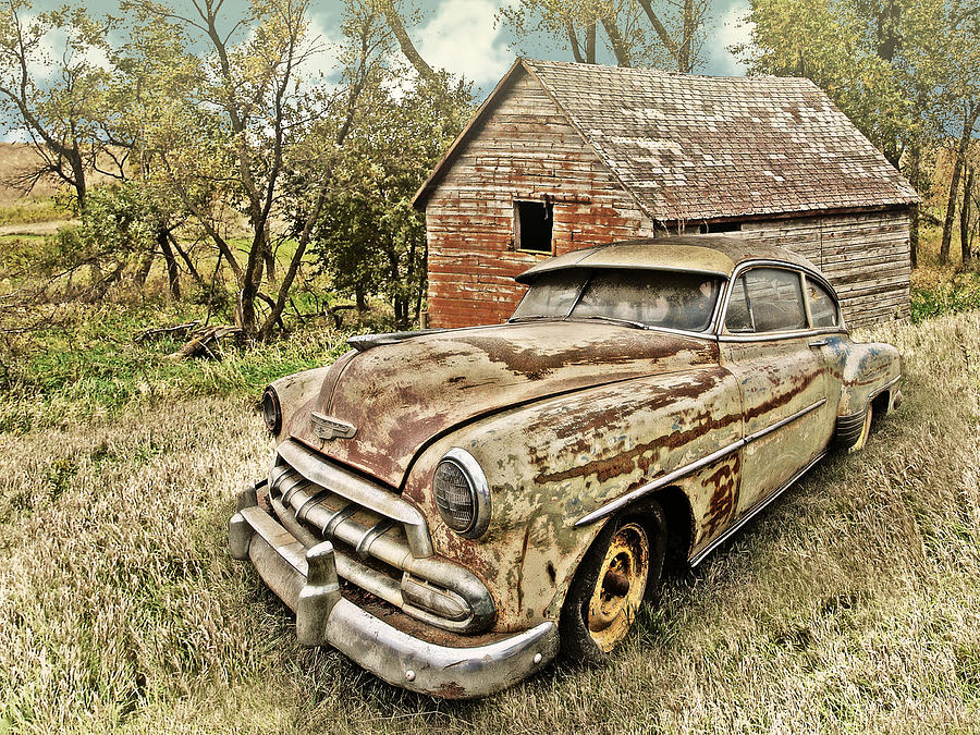 Car Photograph - Weathered Chevy by John Anderson