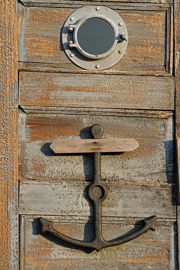 Weathered Door with Anker Photograph by Juergen Roth