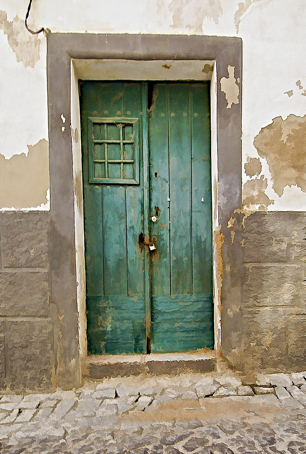 Weathered Green Door of Serpa Photograph by David Letts