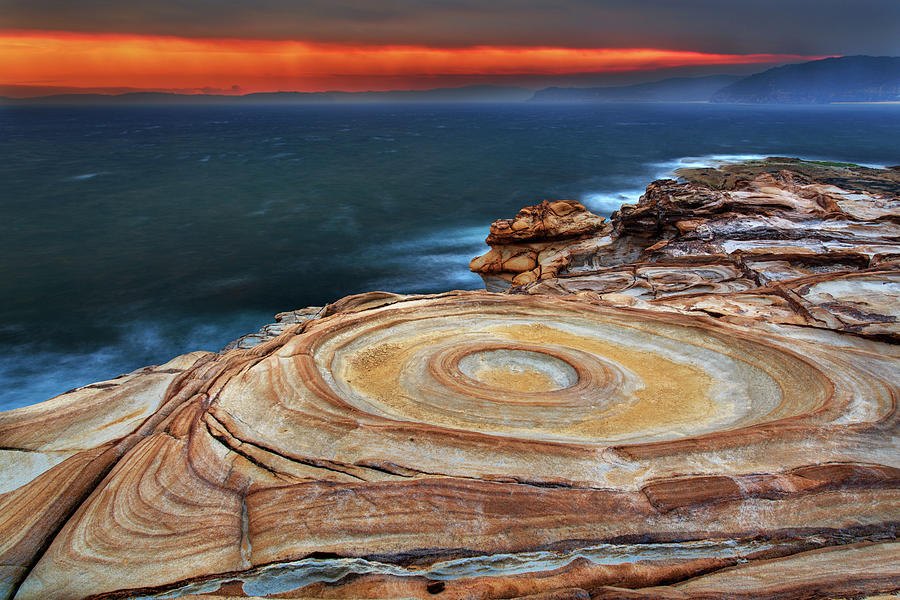 Weathered Rocky Shoreline At Sunset Photograph by Steve Daggar Photography