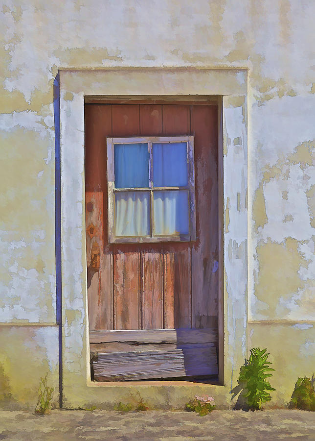 Weathered Rustic Red Wood Door of Portugal Photograph by David Letts
