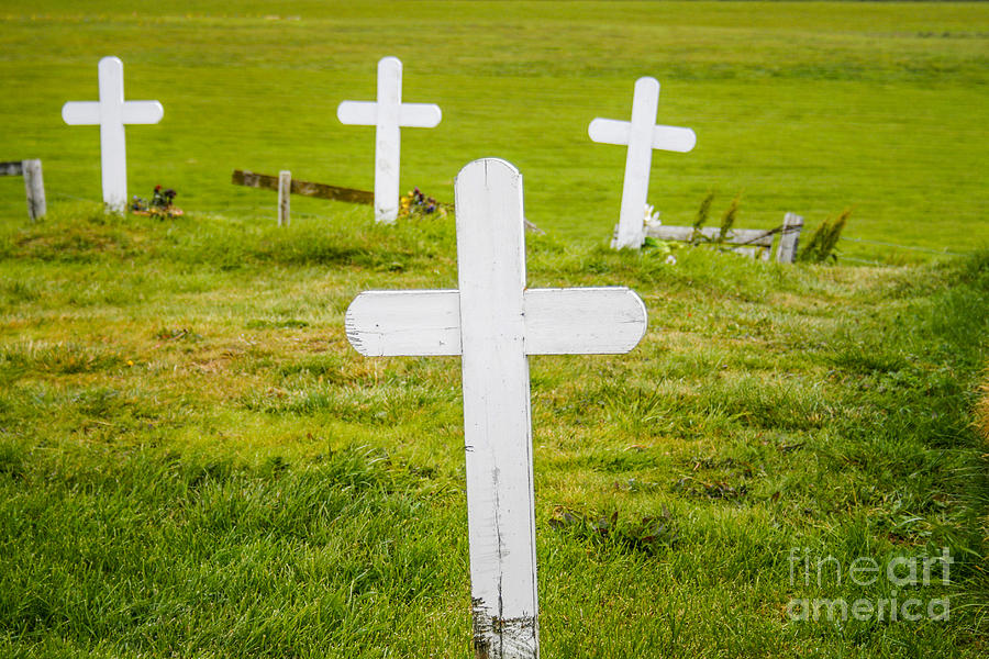 Weathered white wooden crosses Photograph by Patricia Hofmeester