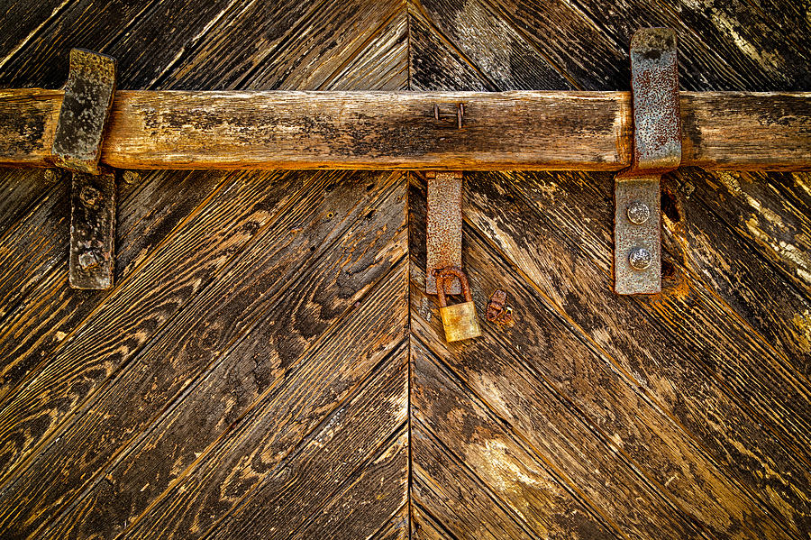Weathered Wood Doors Locked Photograph by Steve Stephenson