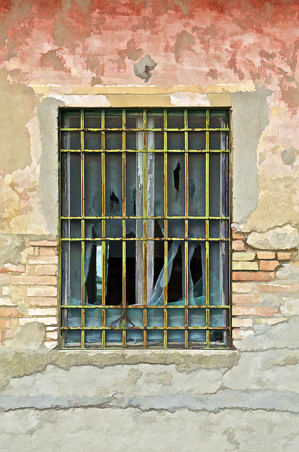 Weathered Worn Window with Rusted Wrought Iron  Photograph by David Letts