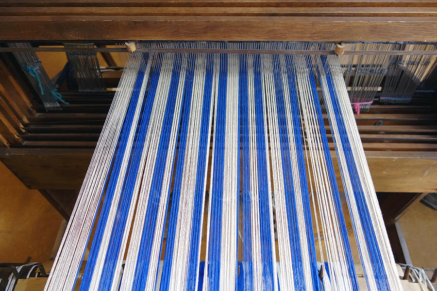 Weaving Blue and White Photograph by Ann Powell