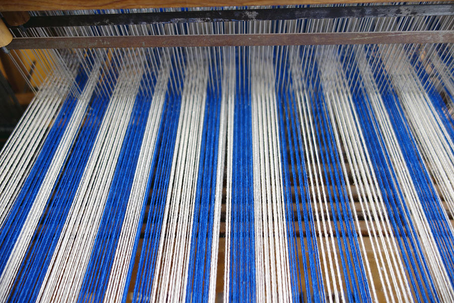 Weaving Blue and White Two Photograph by Ann Powell