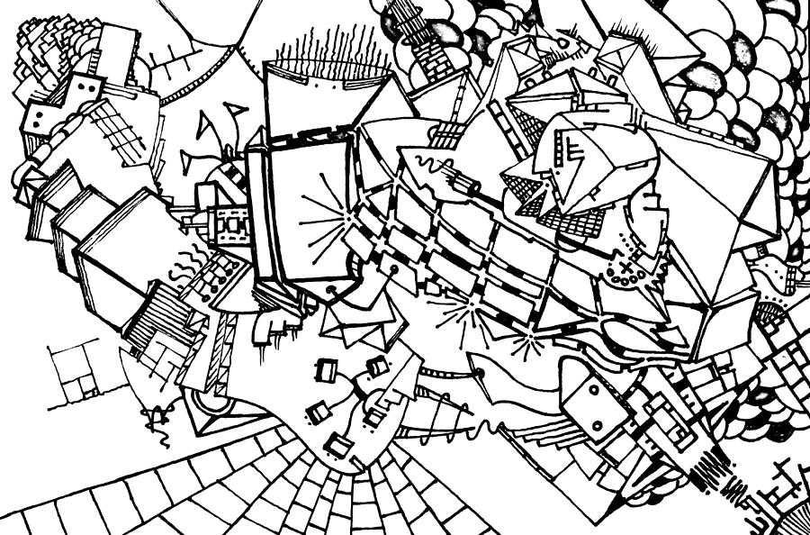 Web Riot Drawing by Daniel Rustad Web Riot Drawing by Daniel Rustad