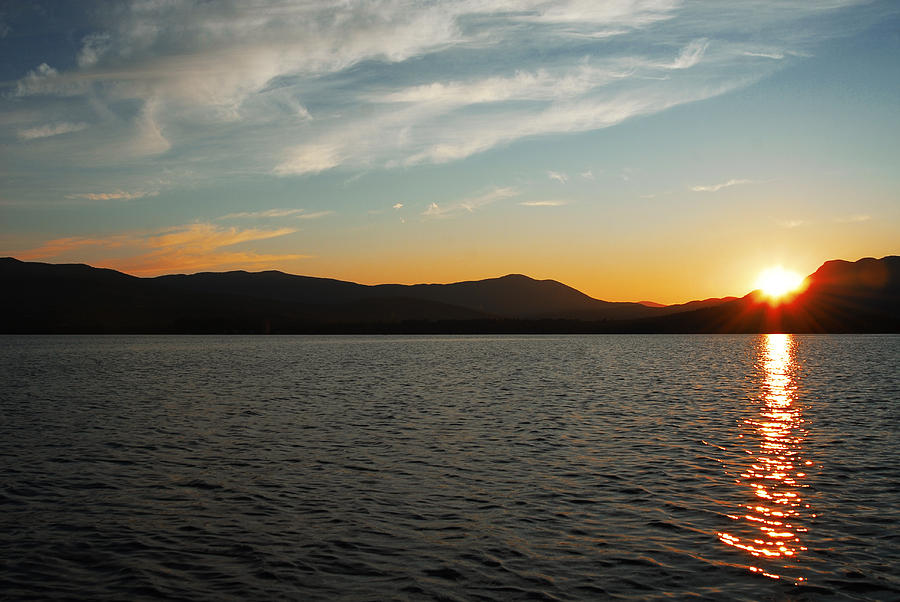 Sunset Photograph - Webb Lake Sunset by Waylon  Wolfe