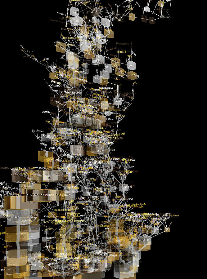 Map Photograph - Website Source Code Visualisation by Christian Riekoff/science Photo Library