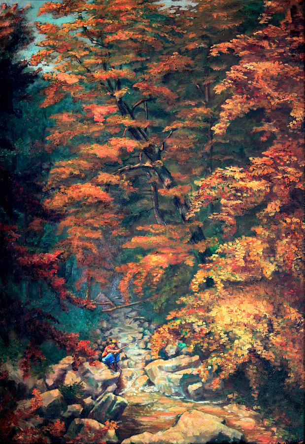 Websters Falls Painting by Hanne Lore Koehler