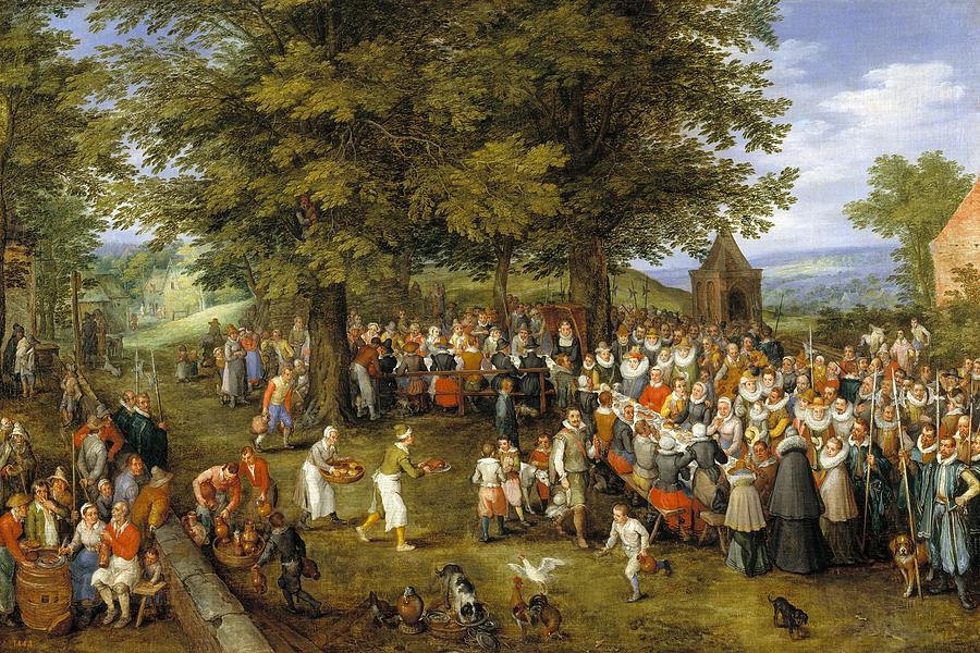 Portrait Painting - Wedding Banquet Presided Over by the Archduke and Infanta by Jan Brueghel the Elder