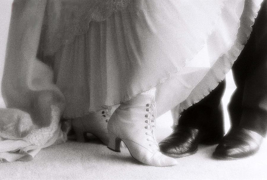 Black And White Photograph - Wedding Feet by Star West