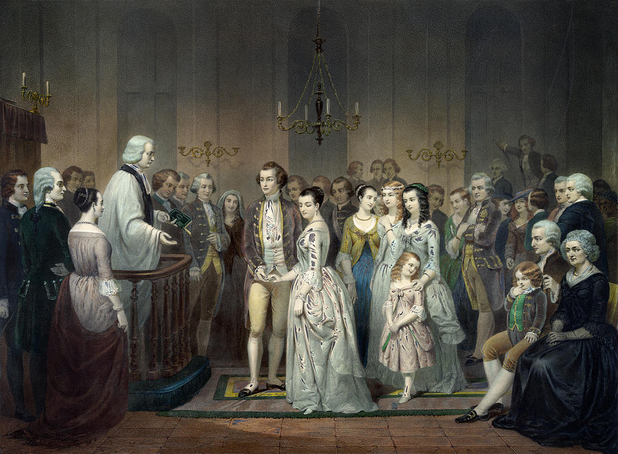Wedding of George Washington Drawing by Keith Lance
