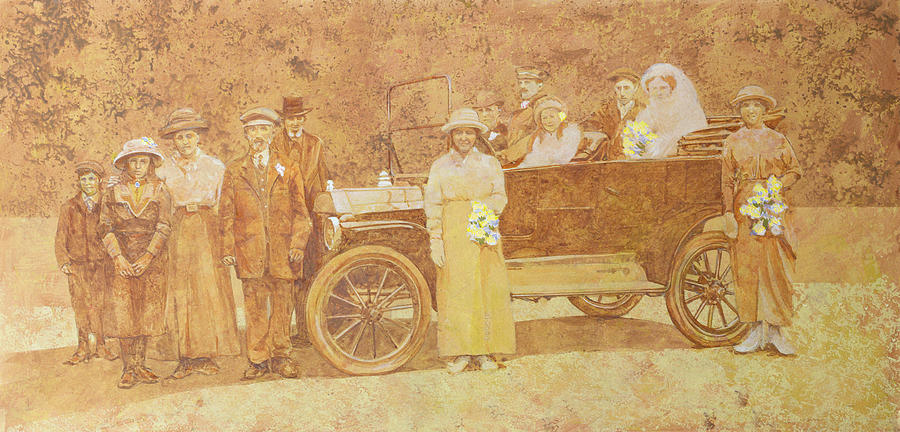Vintage Painting - Wedding Party  by Clive Metcalfe