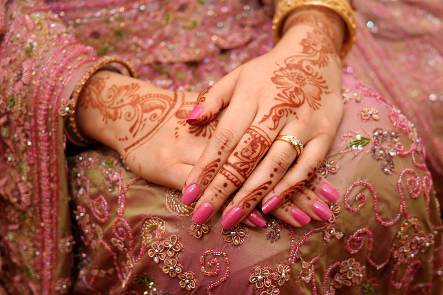 Wedding Ring Henna Hands Photograph by AtomicSparkle