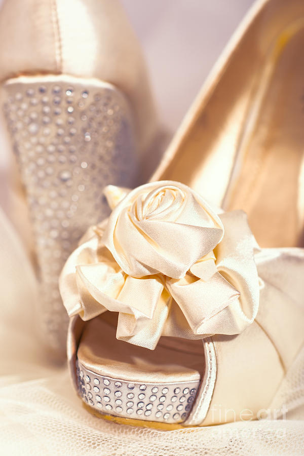 Rose Photograph - Wedding Shoes by Amanda Elwell