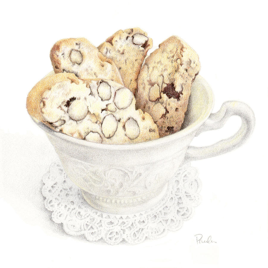 Cup Drawing - Wedgwood Biscotti by Paula Pertile