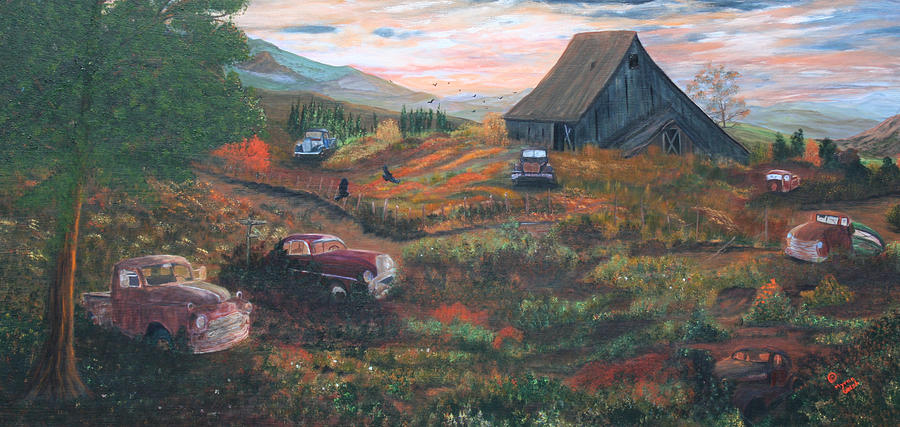 Weeds and Rust Painting by Myrna Walsh
