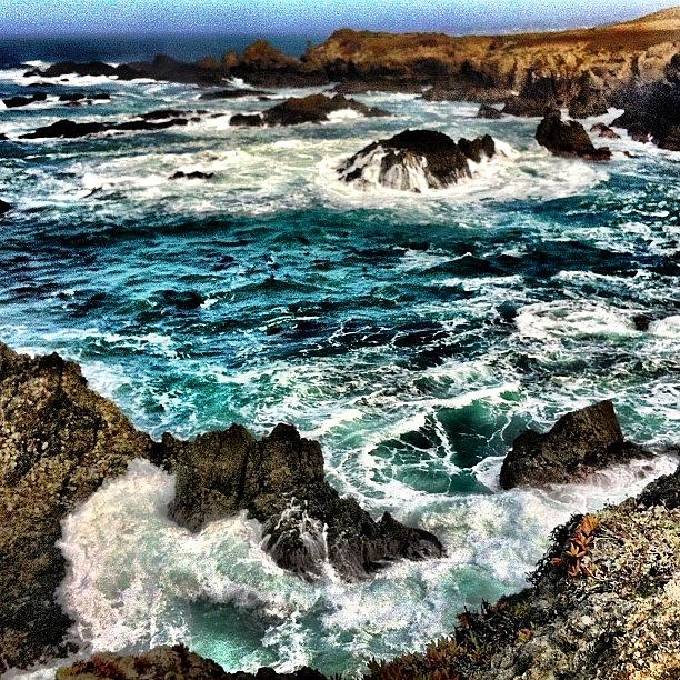 Scenery Photograph - Weekend Getaway. #ocean #waves #rocks by David Williams