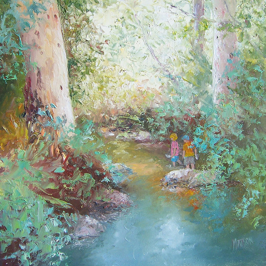 Tree Painting - Weekends at the Creek by Jan Matson